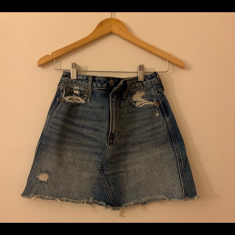 Natural Rise Denim Skirt